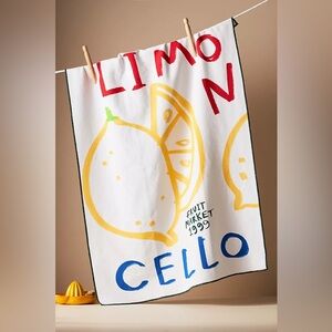 New Anthropologie Jordan Nickson Limoncello Printed Cotton Dish Towel
